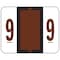 Smead Label, Bccrn, Endtab, "9", Brn Pk SMD67379 - alternate 1